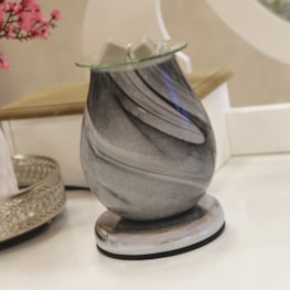 Electric Wax Melter Touch - Grey Swirl Oval 16cm Electric Wax Melter Touch - Grey Swirl Oval 16cm