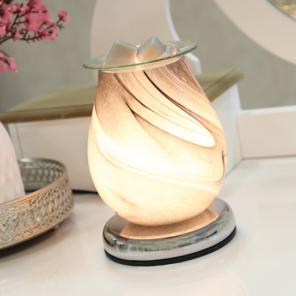 Electric Wax Melter Touch - Grey Swirl Oval 16cm Electric Wax Melter Touch - Grey Swirl Oval 16cm