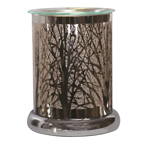 Electric Wax Melter Touch - Silver Silhouette Forest 17cm Electric Wax Melter Touch - Silver Silhouette Forest 17cm