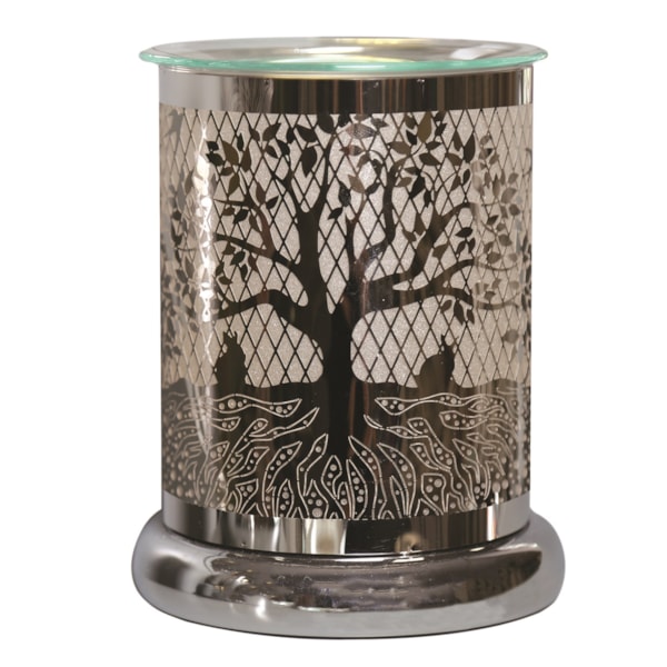 Electric Wax Melter Touch - Silver Silhouette Tree of Life 17cm Electric Wax Melter Touch - Silver Silhouette Tree of Life 17cm