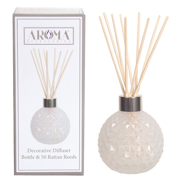 White Lustre Glass Reed Diffuser & 50 Rattan Reeds White Lustre Glass Reed Diffuser & 50 Rattan Reeds