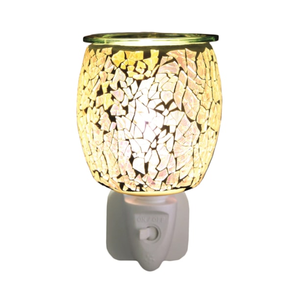 Wax Melter Plug In - Silver Glass Mosaic 12cm Wax Melter Plug In - Silver Glass Mosaic 12cm