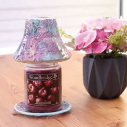 Jar Shade & Tray Set - Rainbow Crackle Jar Shade & Tray Set - Rainbow Crackle