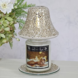 Jar Shade & Tray Set - Champagne Crackle Jar Shade & Tray Set - Champagne Crackle