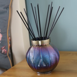 Indigo Lustre large Glass Reed Diffuser Bottle & 50 Fibre Reeds Indigo Lustre large Glass Reed Diffuser Bottle & 50 Fibre Reeds