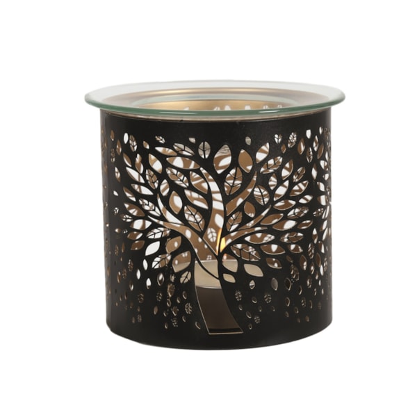 Tealight Wax Melter and Candle Holder - Black Silhouette Tree of Life 10.5cm Tealight Wax Melter and Candle Holder - Black Silhouette Tree of Life 10.5cm