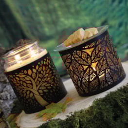 Tealight Wax Melter and Candle Holder - Black Silhouette Tree of Life 10.5cm Tealight Wax Melter and Candle Holder - Black Silhouette Tree of Life 10.5cm
