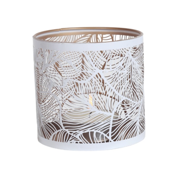 Tealight Wax Melter and Candle Holder - White Silhouette Botanicals 10.5cm Tealight Wax Melter and Candle Holder - White Silhouette Botanicals 10.5cm