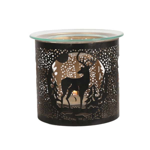 Tealight Wax Melter and Candle Holder - Black Silhouette Stag 10.5cm Tealight Wax Melter and Candle Holder - Black Silhouette Stag 10.5cm