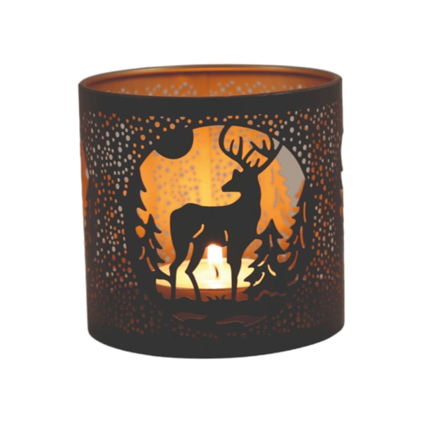 Tealight Wax Melter and Candle Holder - Black Silhouette Stag 10.5cm Tealight Wax Melter and Candle Holder - Black Silhouette Stag 10.5cm