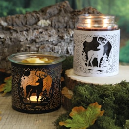 Tealight Wax Melter and Candle Holder - Black Silhouette Stag 10.5cm Tealight Wax Melter and Candle Holder - Black Silhouette Stag 10.5cm