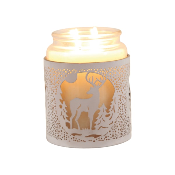 Tealight Wax Melter and Candle Holder - White Silhouette Stag 10.5cm Tealight Wax Melter and Candle Holder - White Silhouette Stag 10.5cm