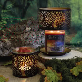 Jar Shade & Tray Set Metal Silhouette - Black Tree of Life Jar Shade & Tray Set Metal Silhouette - Black Tree of Life