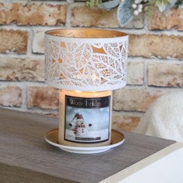 Jar Shade & Tray Set Metal Silhouette - White Tree of Life Jar Shade & Tray Set Metal Silhouette - White Tree of Life