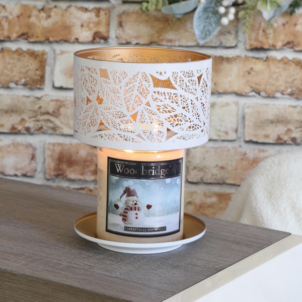 Jar Shade & Tray Set Metal Silhouette - White Tree of Life Jar Shade & Tray Set Metal Silhouette - White Tree of Life