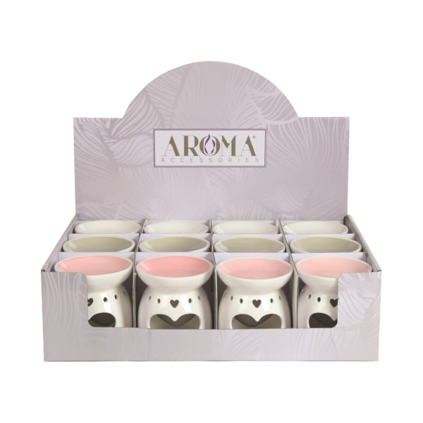 Wax Melt Burner Heart 3 Assorted Pink, White, Grey Wax Melt Burner Heart 3 Assorted Pink, White, Grey
