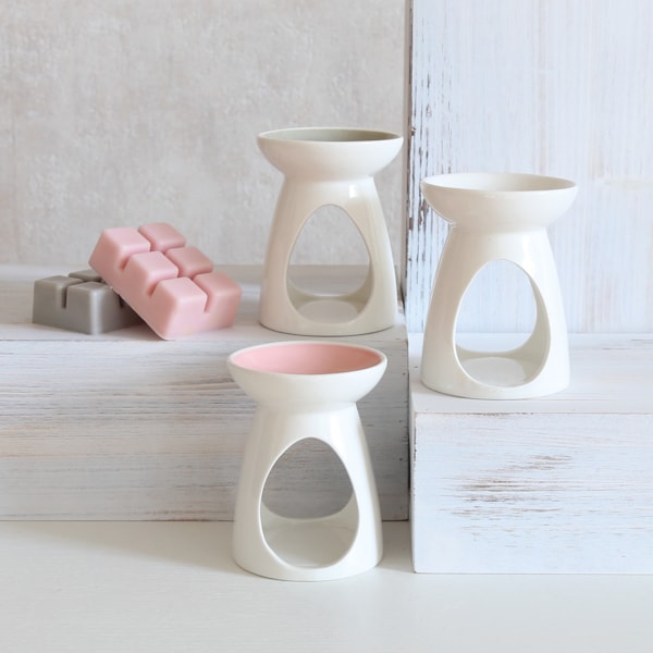 Wax Melt Burner Teardrop 3 Assorted Pink, White, Grey Wax Melt Burner Teardrop 3 Assorted Pink, White, Grey