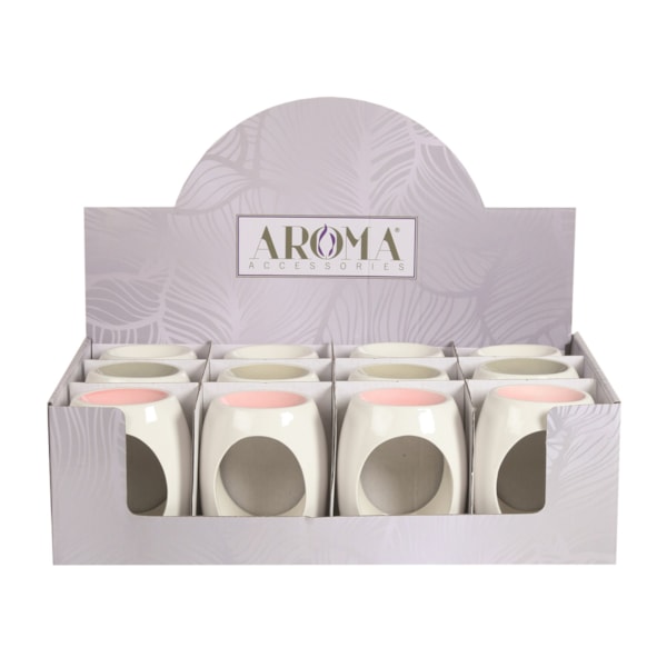 Wax Melt Burner Oval 3 Assorted Pink, White, Grey Wax Melt Burner Oval 3 Assorted Pink, White, Grey
