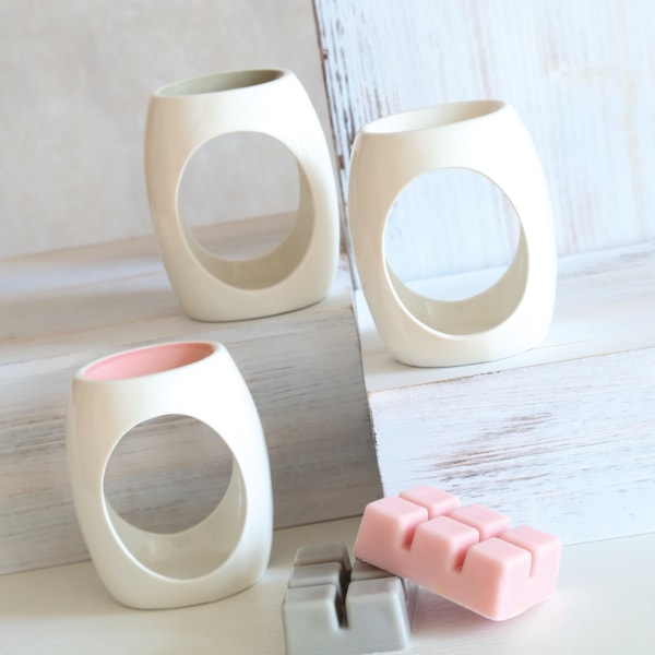 Wax Melt Burner Oval 3 Assorted Pink, White, Grey Wax Melt Burner Oval 3 Assorted Pink, White, Grey