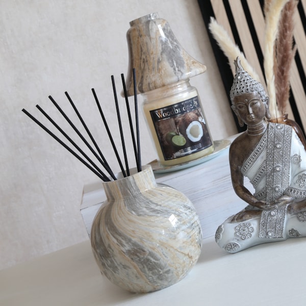 Jar Shade & Tray Set - Grigio Marble Jar Shade & Tray Set - Grigio Marble