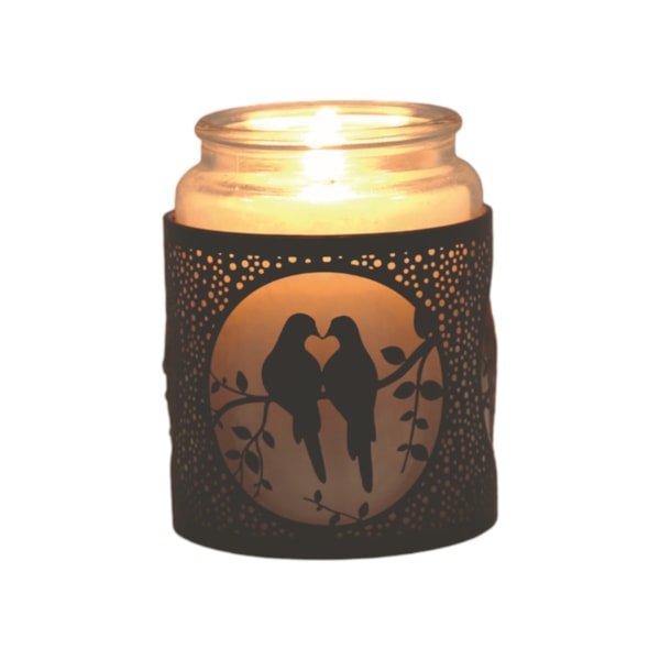 Tealight Wax Melter & Candle Holder - Black & Gold Silhouette Doves 10.5cm Tealight Wax Melter & Candle Holder - Black & Gold Silhouette Doves 10.5cm