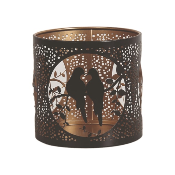 Tealight Wax Melter & Candle Holder - Black & Gold Silhouette Doves 10.5cm Tealight Wax Melter & Candle Holder - Black & Gold Silhouette Doves 10.5cm