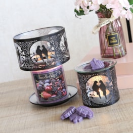 Tealight Wax Melter & Candle Holder - Black & Silver Silhouette Doves 10.5cm Tealight Wax Melter & Candle Holder - Black & Silver Silhouette Doves 10.5cm