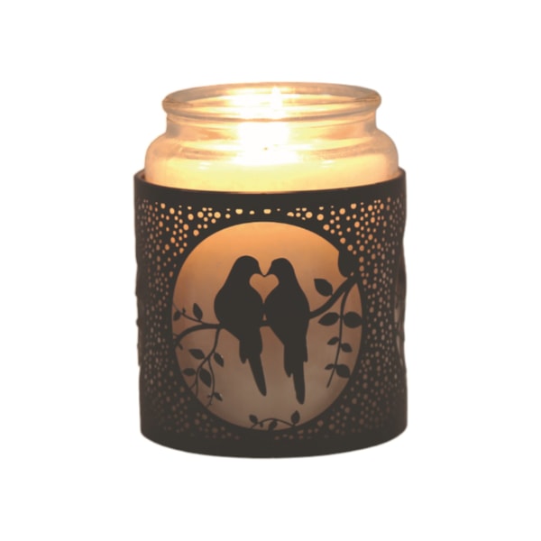 Tealight Wax Melter & Candle Holder - Black & Silver Silhouette Doves 10.5cm Tealight Wax Melter & Candle Holder - Black & Silver Silhouette Doves 10.5cm