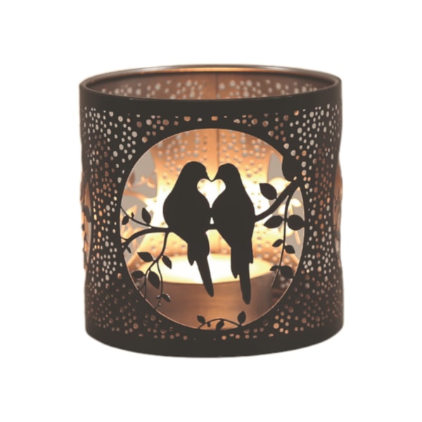 Tealight Wax Melter & Candle Holder - Black & Silver Silhouette Doves 10.5cm Tealight Wax Melter & Candle Holder - Black & Silver Silhouette Doves 10.5cm