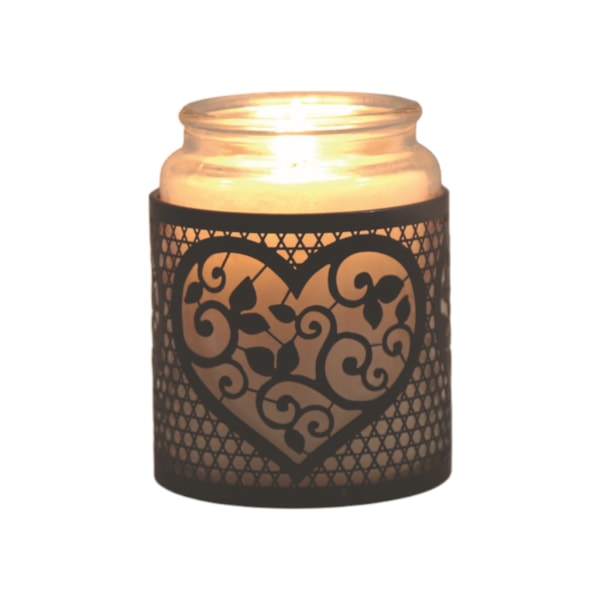 Tealight Wax Melter & Candle Holder - Black & Silver Silhouette Heart 10.5cm Tealight Wax Melter & Candle Holder - Black & Silver Silhouette Heart 10.5cm