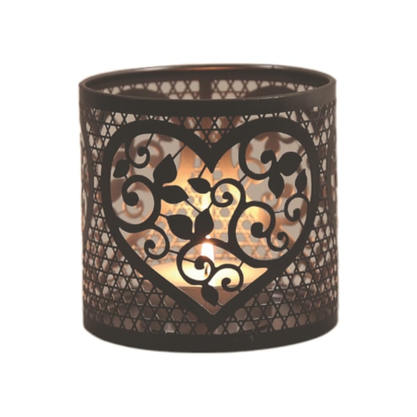 Tealight Wax Melter & Candle Holder - Black & Silver Silhouette Heart 10.5cm Tealight Wax Melter & Candle Holder - Black & Silver Silhouette Heart 10.5cm