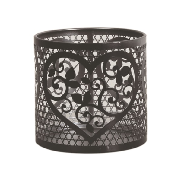 Tealight Wax Melter & Candle Holder - Black & Silver Silhouette Heart 10.5cm Tealight Wax Melter & Candle Holder - Black & Silver Silhouette Heart 10.5cm