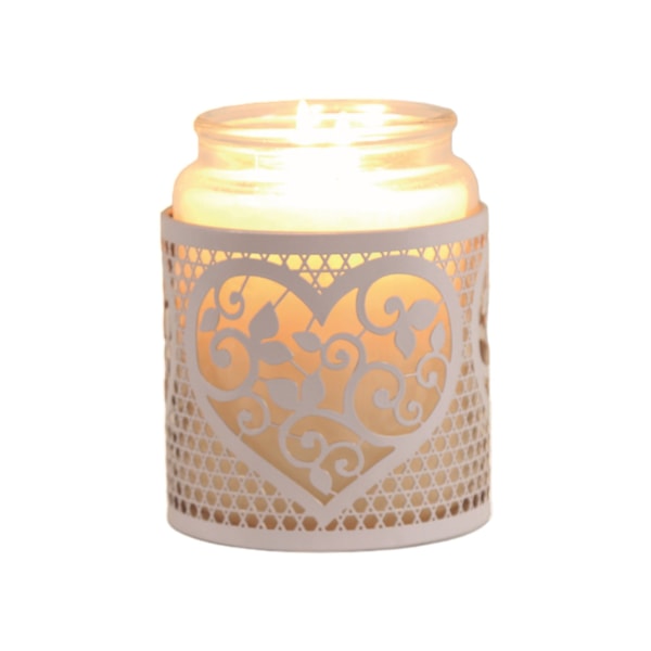 Tealight Wax Melter & Candle Holder - White & Gold Silhouette Heart 10.5cm Tealight Wax Melter & Candle Holder - White & Gold Silhouette Heart 10.5cm