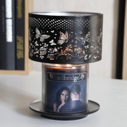 Jar Shade & Tray Set Metal Silhouette - Black and Silver Butterfly Jar Shade & Tray Set Metal Silhouette - Black and Silver Butterfly