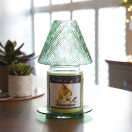 Jar Shade & Tray Set Glass Leaf - Green Jar Shade & Tray Set Glass Leaf - Green