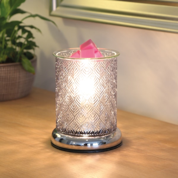 Electric Wax Melter Touch - Grey Glass Leaf 16cm