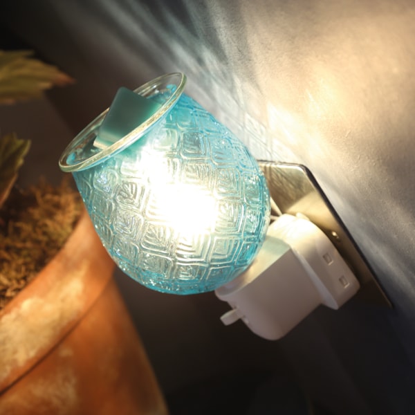 Wax Melter Plug In - Teal Glass Leaf 12cm Wax Melter Plug In - Teal Glass Leaf 12cm