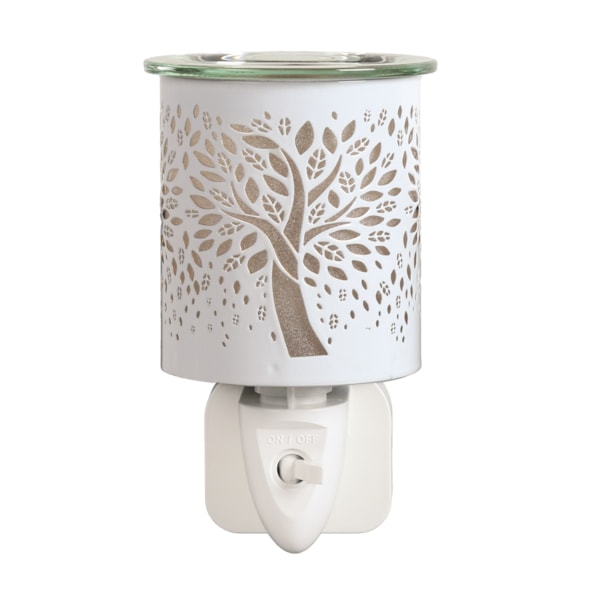 Wax Melter Plug In - White & Gold Silhouette Tree of Life 13cm Wax Melter Plug In - White & Gold Silhouette Tree of Life 13cm