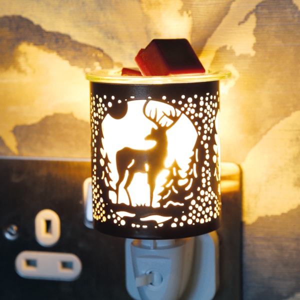 Wax Melter Plug In - Black & Gold Silhouette Stag 13cm Wax Melter Plug In - Black & Gold Silhouette Stag 13cm