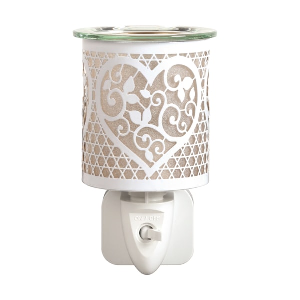 Wax Melter Plug In - White & Gold Silhouette Heart 13cm Wax Melter Plug In - White & Gold Silhouette Heart 13cm