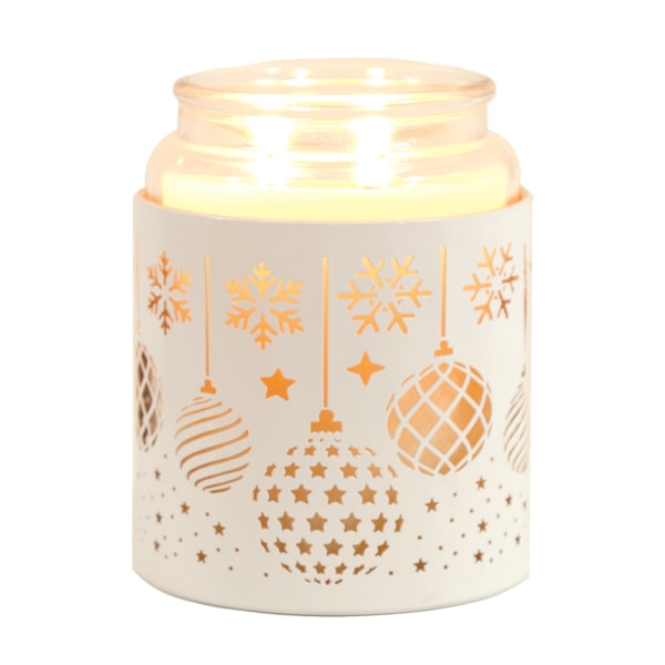 Tealight Wax Melter and Candle Holder - White Silhouette Melter Baubles Tealight Wax Melter and Candle Holder - White Silhouette Melter Baubles