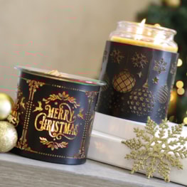 Tealight Wax Melter and Candle Holder - Black Silhouette Merry Christmas Tealight Wax Melter and Candle Holder - Black Silhouette Merry Christmas