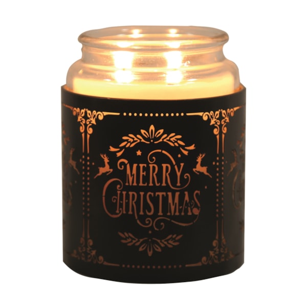 Tealight Wax Melter and Candle Holder - Black Silhouette Merry Christmas Tealight Wax Melter and Candle Holder - Black Silhouette Merry Christmas