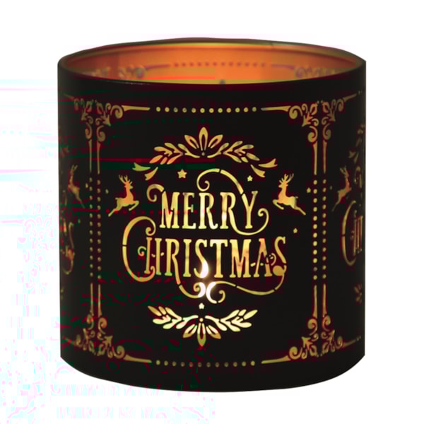 Tealight Wax Melter and Candle Holder - Black Silhouette Merry Christmas Tealight Wax Melter and Candle Holder - Black Silhouette Merry Christmas