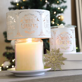 Tealight Wax Melter and Candle Holder - White Silhouette Merry Christmas Tealight Wax Melter and Candle Holder - White Silhouette Merry Christmas