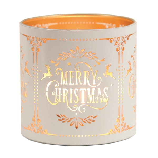 Tealight Wax Melter and Candle Holder - White Silhouette Merry Christmas Tealight Wax Melter and Candle Holder - White Silhouette Merry Christmas