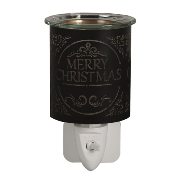 Wax Melter Plug In - Black & Gold Silhouette Merry Christmas 13cm Wax Melter Plug In - Black & Gold Silhouette Merry Christmas 13cm