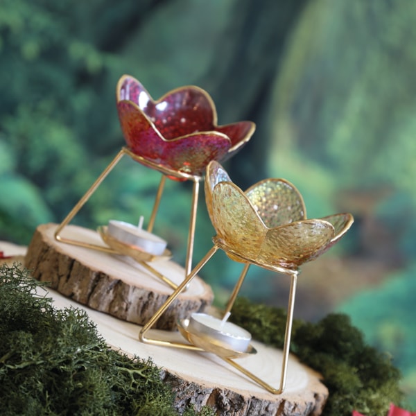 Wax Melt Burner - Petal Amber 11cm Wax Melt Burner - Petal Amber 11cm