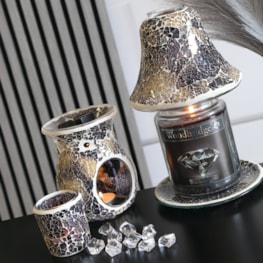 Jar Shade & Tray Set - Black and Gold Crackle Jar Shade & Tray Set - Black and Gold Crackle