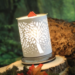 Electric Wax Melter Touch - White Silhouette Tree Of Life 17cm Electric Wax Melter Touch - White Silhouette Tree Of Life 17cm